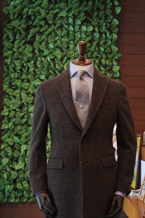 デルフィノ,コート,ハリスツイード,オーダー,オーダーコート,harristweed,ゼルビーノ,ZERBINO,虎ノ門