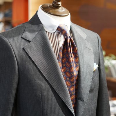 Taylor＆Lodge　テーラー&ロッジ　ラムズゴールデンベール　Lumb’s Golden Bale　モヘヤ混　シャドーストライプ