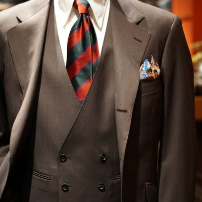 07-3549 TRABALDO TOGNA トーニャ トラバルドトーニャ TOGNA ナチュラルストレッチ ブラウンスーツ 杢糸 ダブルベスト