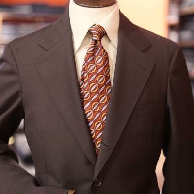 LANVIN　茶スーツ　春夏スーツ