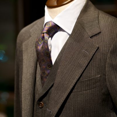 ヴィンテージ調ヘリンボーン　AK2402-108　オーダースーツZERBINO銀座店