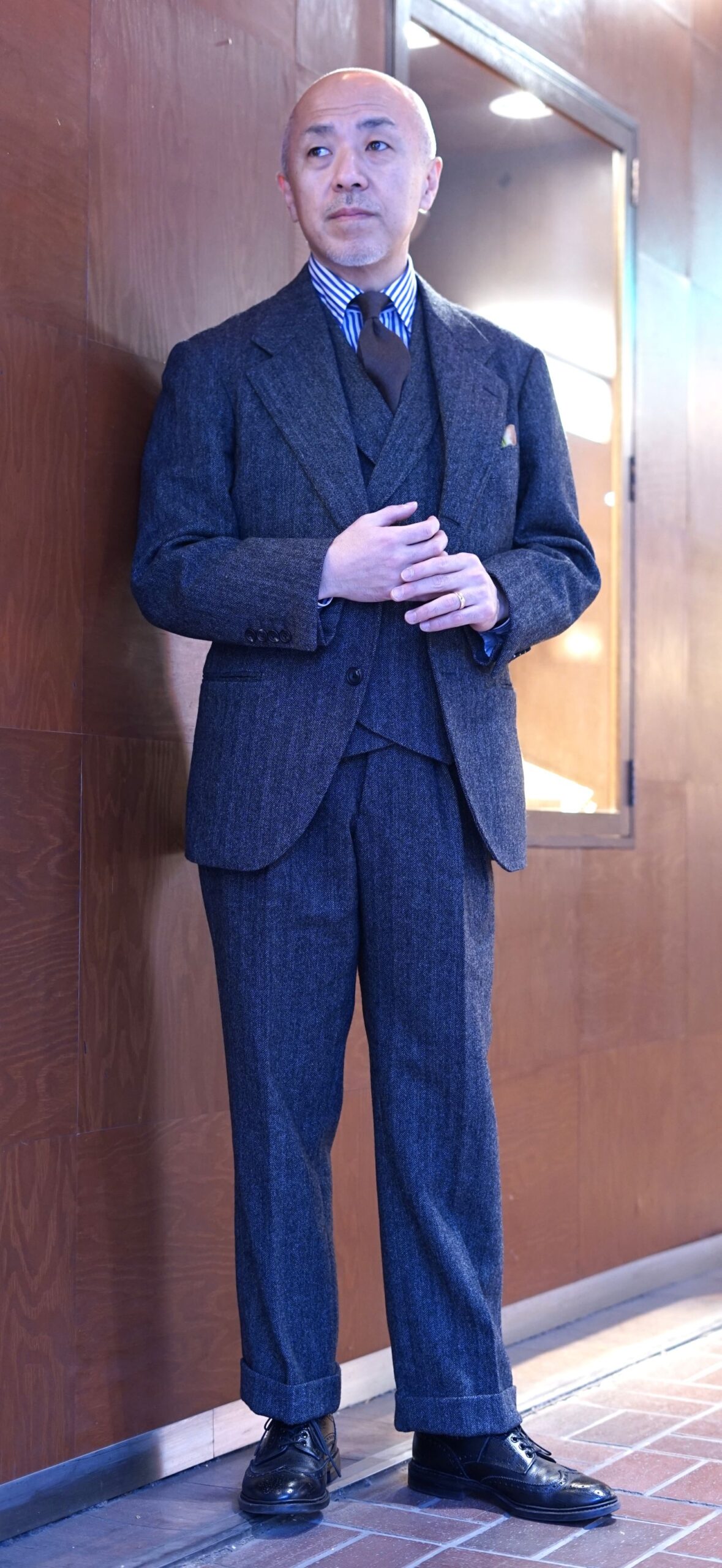 趣のあるヴィンテージなヘリンボーン